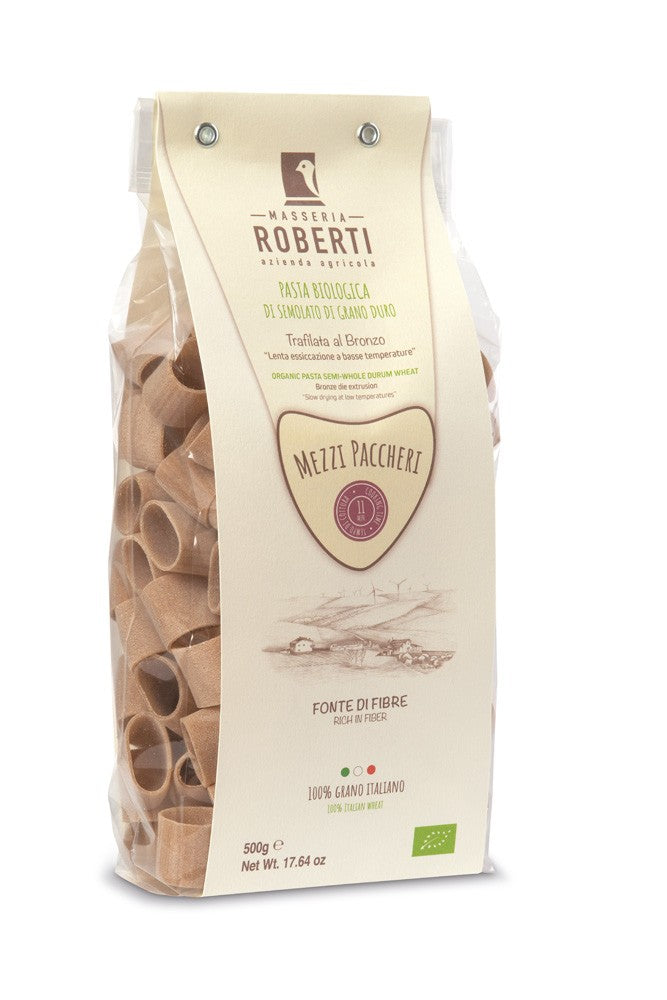 Mezzi paccheri semintegrali di grani antichi